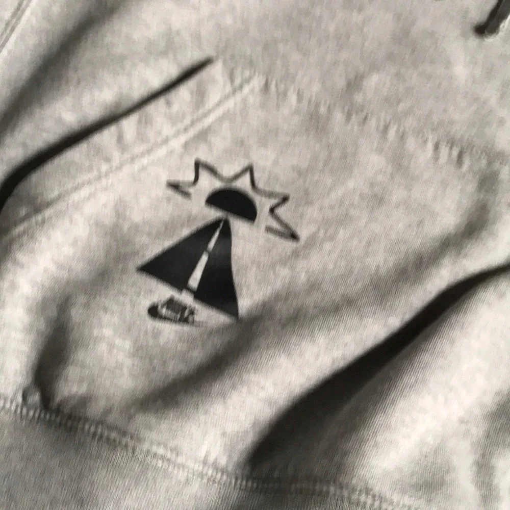 Nike Gray Hoodie with‎ Smiley Face Graphics
